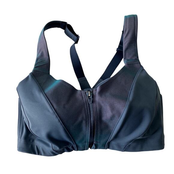 NWT Victoria's Secret On Point Knockout Zip Up Sports Bra in Blue Size 34DD - Picture 1 of 6